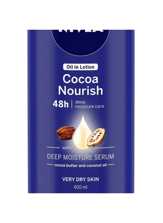 Nivea Cocoa Nourish Body Lotion, 400ml and cocoa Nourish Body Lotion, 120ml - Image 2
